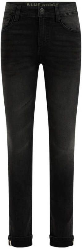 WE Fashion Blue Ridge super skinny jeans black denim Zwart Jongens Stretchdenim 140