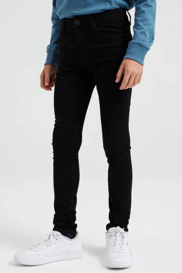 WE Fashion super skinny jeans black uni Zwart Meisjes Stretchdenim 104