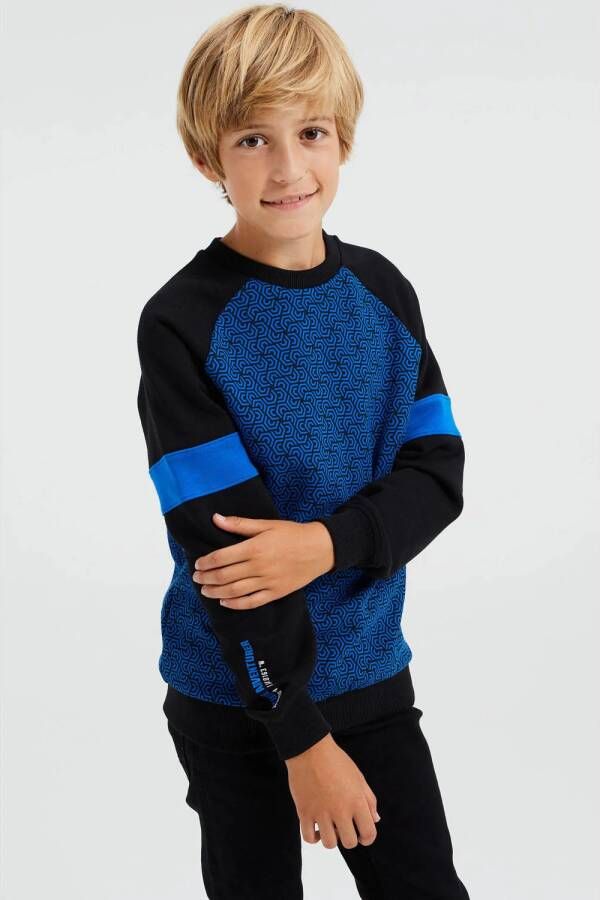 WE Fashion sweater blauw zwart Meerkleurig 92 | Sweater van