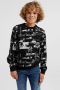 WE Fashion sweater met all over print grijs zwart All over print 122 128 - Thumbnail 1
