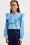 WE Fashion sweater met ruches blauw 146 152 | Sweater van - Thumbnail 1