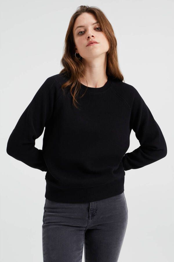 WE Fashion sweater met textuur zwart