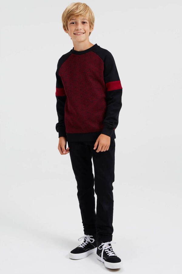 WE Fashion sweater rood zwart Meerkleurig 92 | Sweater van