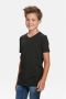 WE Fashion T-shirt Basics zwart Jongens Katoen V-hals Effen 110 116 - Thumbnail 1