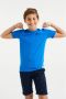 WE Fashion T-shirt blauw Jongens Katoen Ronde hals Effen 110 116 - Thumbnail 1