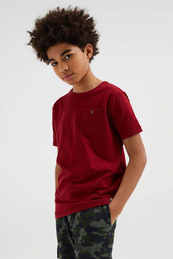 WE Fashion T-shirt donkerrood