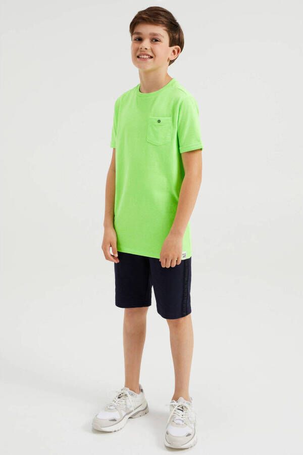 WE Fashion T-shirt groen Jongens Polyester Ronde hals 170 176