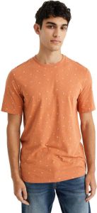 WE Fashion T-shirt met all over print dark orange