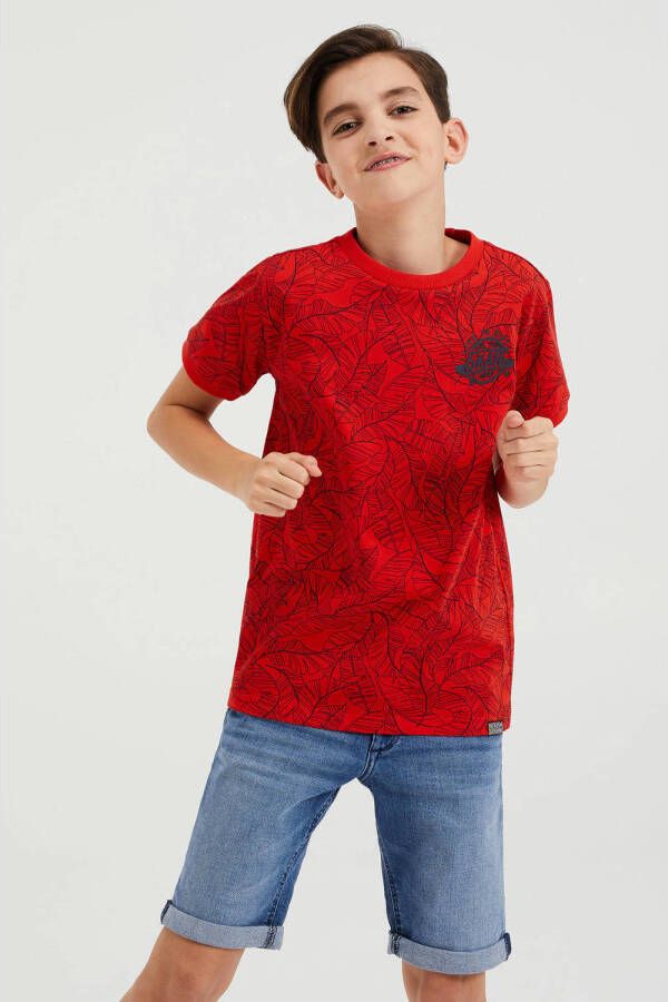 WE Fashion T-shirt met all over print rood