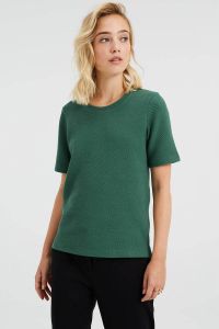 WE Fashion T-shirt met textuur groen