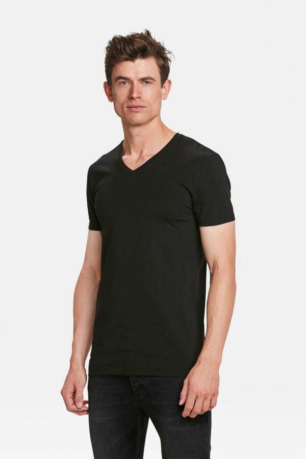 WE Fashion WE Fundamentals T-shirt tall fit ( set van 2) zwart
