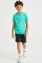 WE Fashion T-shirt van biologisch katoen turquoise Blauw 146 152 - Thumbnail 1