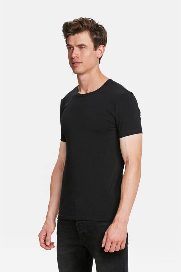 WE Fashion Fundamentals T-shirt zwart (set van 2)