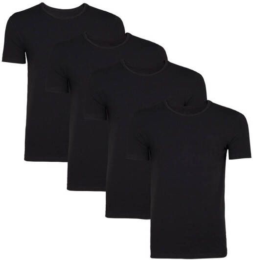 WE Fashion Fundamentals T-shirt zwart (set van 4)