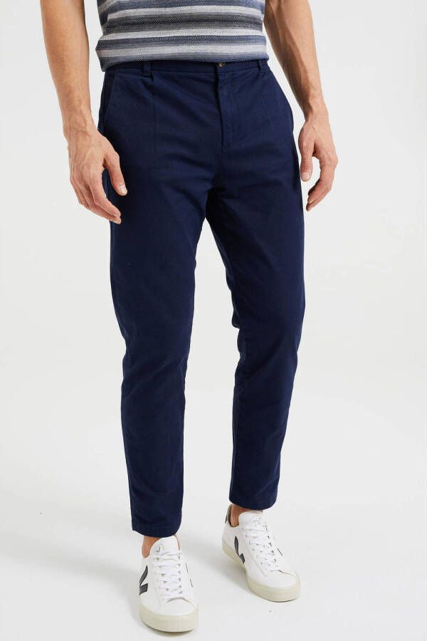 WE Fashion tapered fit broek royal navy