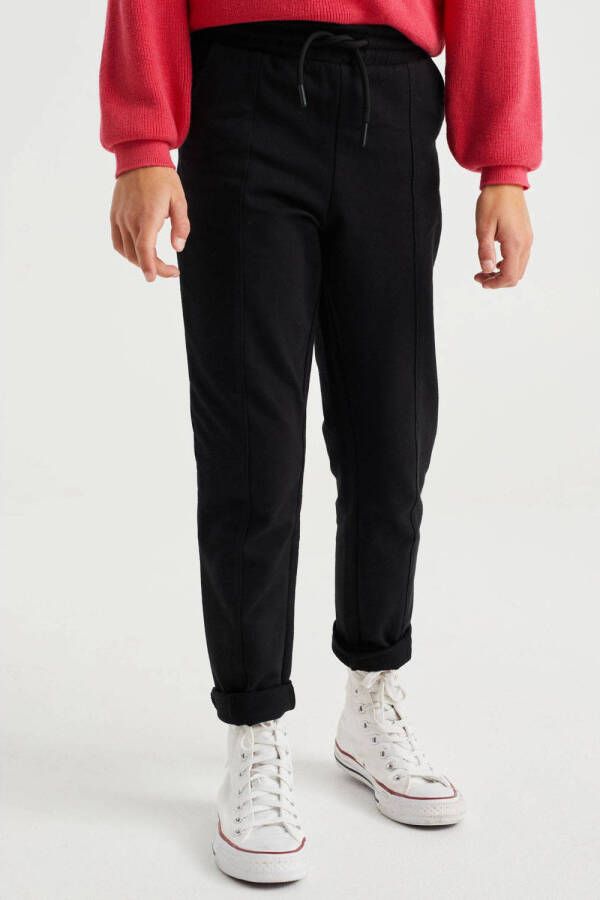 WE Fashion tapered fit joggingbroek zwart