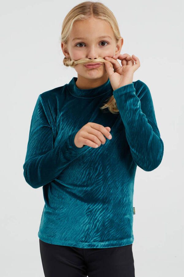 WE Fashion top van gerecycled polyester donkergroen