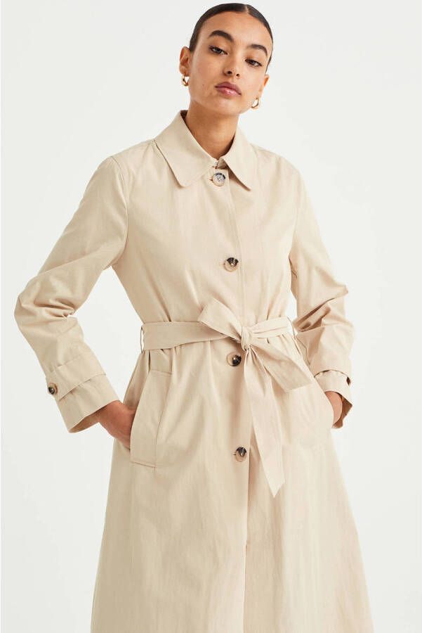 WE Fashion trenchcoat jas met ceintuur beige