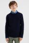 WE Fashion trui donkerblauw Jongens Katoen Ronde hals Effen 146 152 - Thumbnail 1