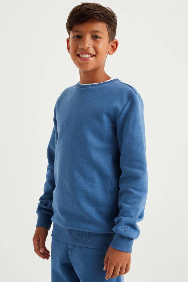 WE Fashion unisex sweater middenblauw 146 152 | Sweater van