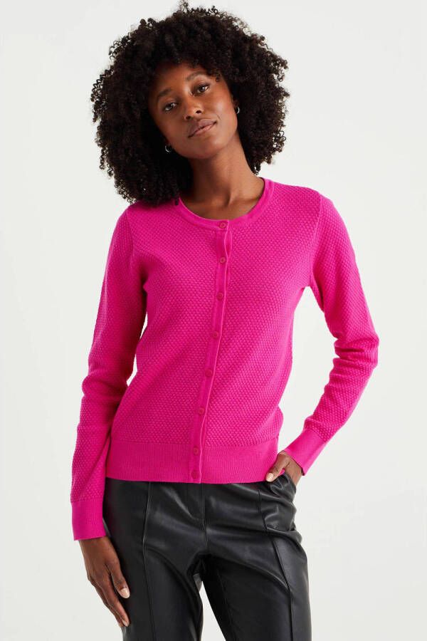 WE Fashion vest met textuur roze