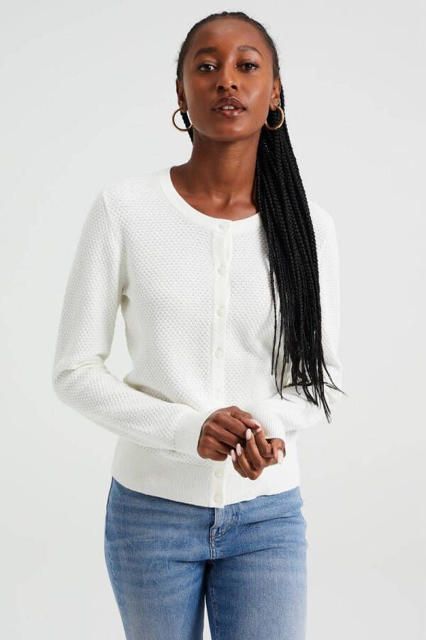 WE Fashion vest met textuur wit