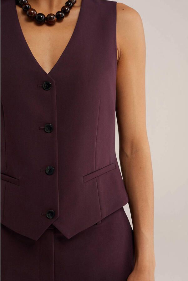WE Fashion A-lijn gilet donkerpaars - Foto 2