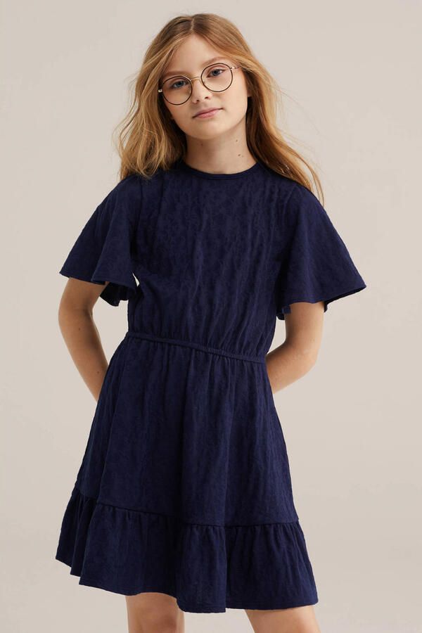 WE Fashion A-lijn jurk donkerblauw