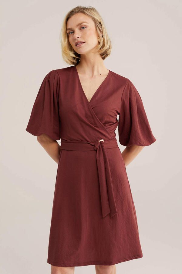 WE Fashion A-lijn jurk donkerrood