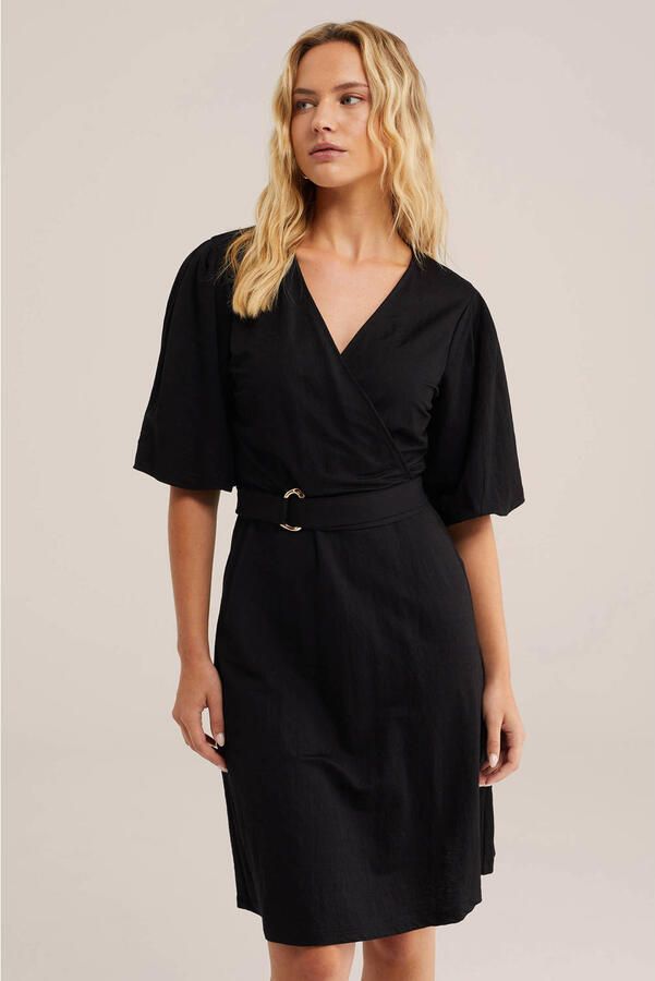 WE Fashion A-lijn jurk zwart