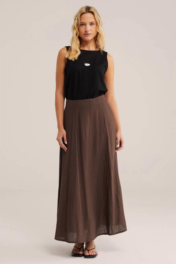 WE Fashion A-lijn rok bruin - Foto 2