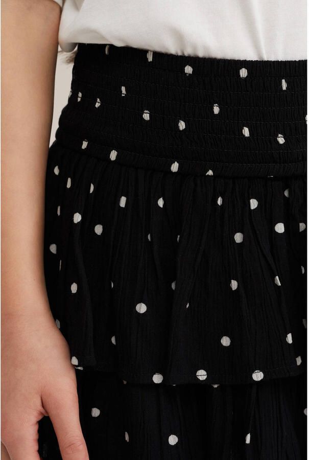 WE Fashion A-lijn skort met stippen zwart - Foto 2