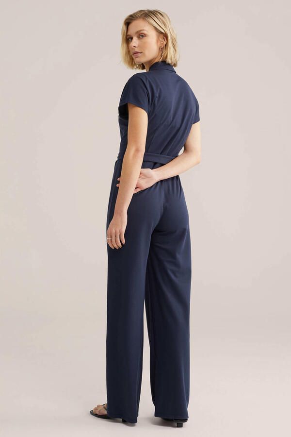 WE Fashion Aansluitend jumpsuit donkerblauw - Foto 3
