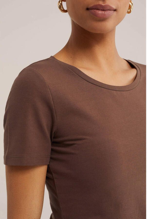 WE Fashion aansluitend T-shirt bruin - Foto 2