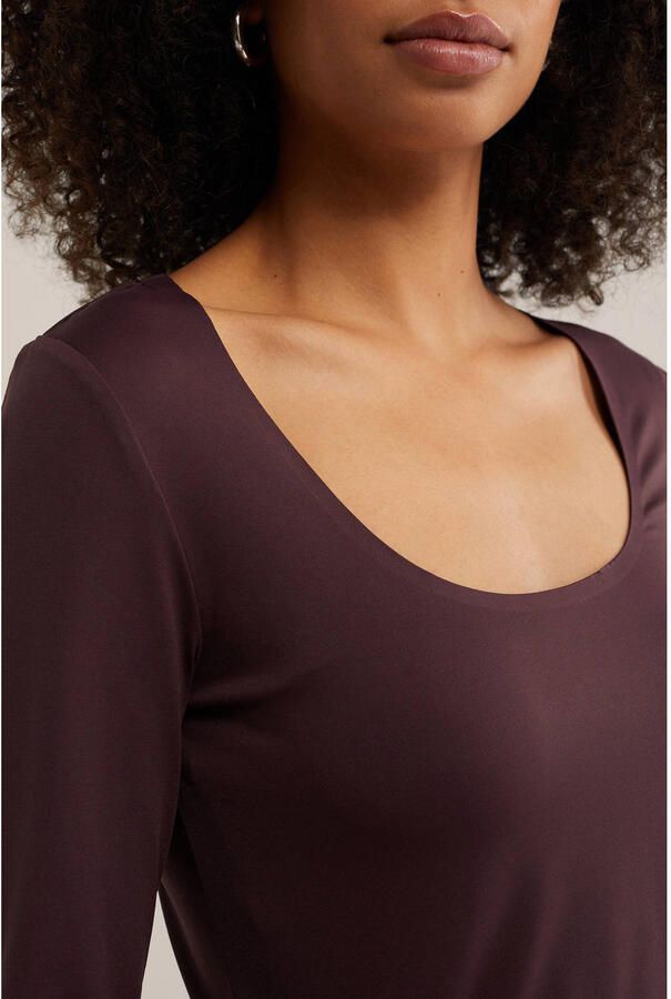 WE Fashion aansluitende top aubergine - Foto 2