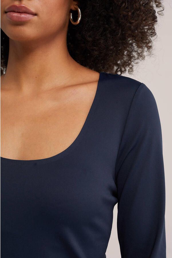WE Fashion aansluitende top donkerblauw - Foto 2