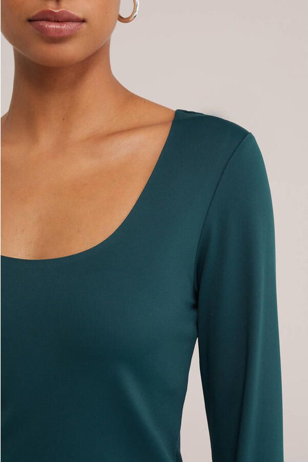 WE Fashion aansluitende top donkergroen - Foto 2