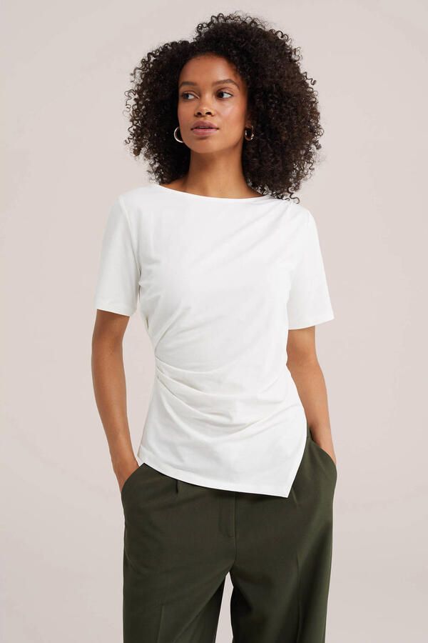 WE Fashion asymmetrische top wit