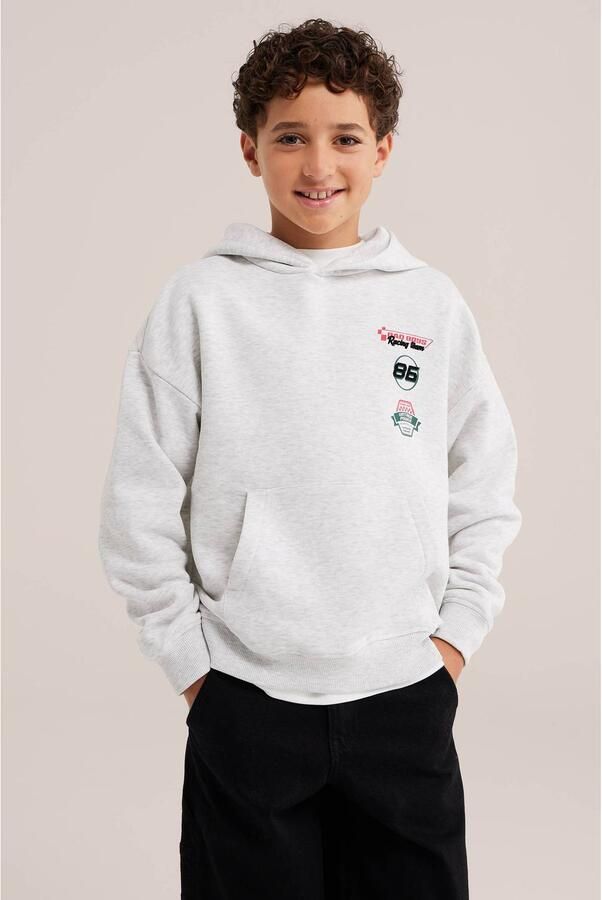 WE Fashion Bad Boys sweater met backprint lichtgrijs Backprint