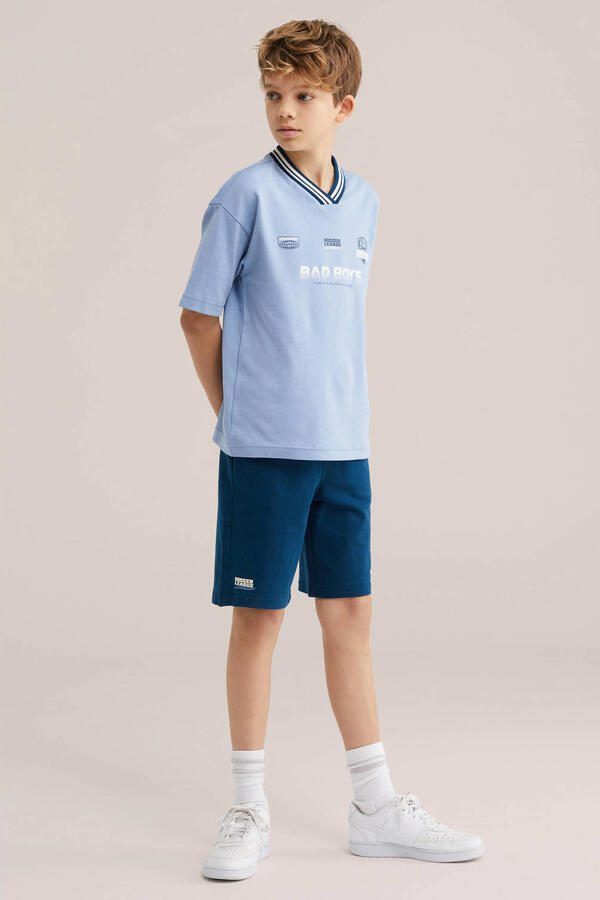 WE Fashion Bad Boys sweatshort blauw