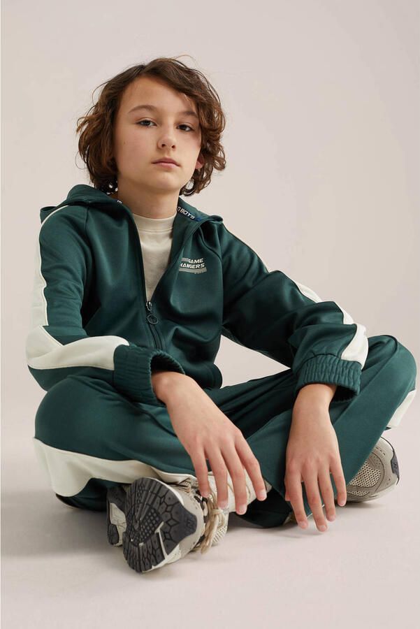 WE Fashion Bad Boys sweatvest donkergroen - Foto 3