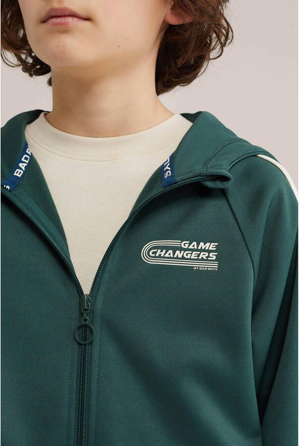 WE Fashion Bad Boys sweatvest donkergroen - Foto 2