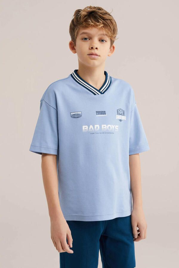 WE Fashion Bad Boys T-shirt blauw
