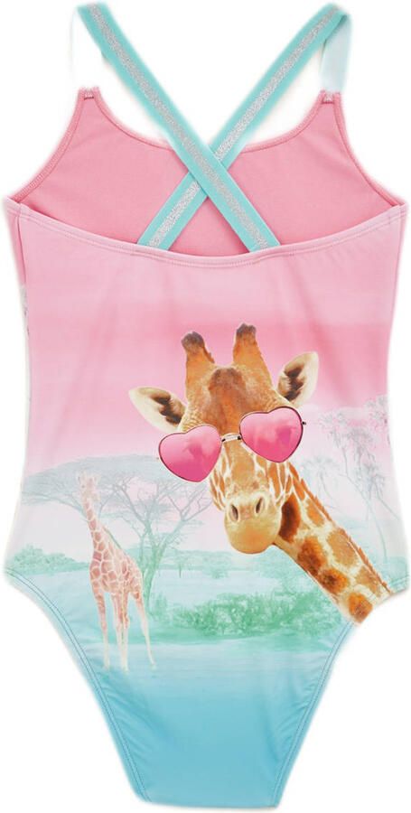 WE Fashion badpak blauw roze - Foto 2