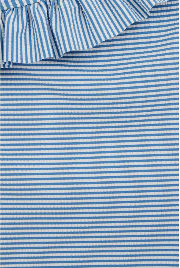 WE Fashion badpak met ruches blauw wit - Foto 2