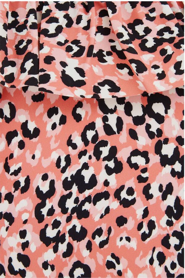 WE Fashion badpak met ruches lichtroze wit zwart - Foto 2