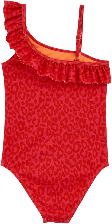 WE Fashion badpak met ruches rood - Foto 3