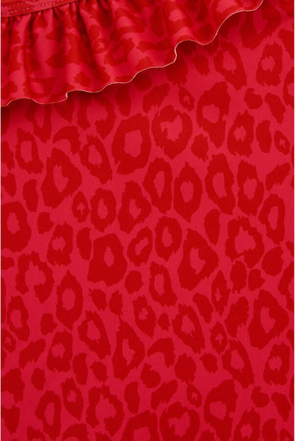 WE Fashion badpak met ruches rood - Foto 2