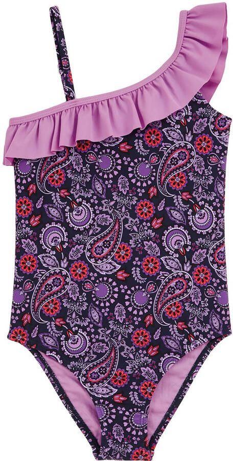 WE Fashion badpak one shoulder donkerpaars lila roze
