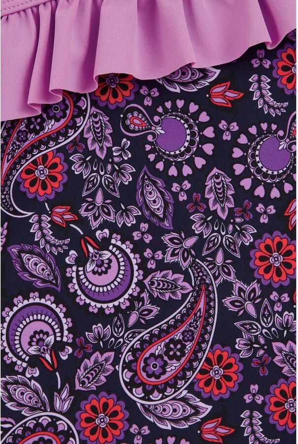 WE Fashion badpak one shoulder donkerpaars lila roze - Foto 2